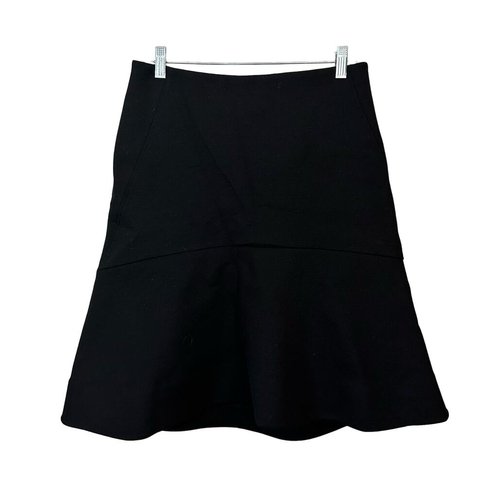 M.M. Lafleur Skirt Womens Size 8 Black Nylon Wool Blend Stretch Thick Lined Zip